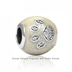 Pet Paw Print Enamel with Crystals European Charm